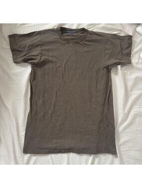Brandy Melville Brown Striped Hailie Top One Size John Galt Micro Stripe T-Shirt
